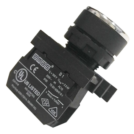 Кнопка нажимная круглая с "0" B100DH-0 черн. EMAS B100DHO