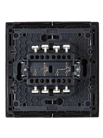 Выключатель проходной 2-кл. СП FORTE&PIANO 10А FP108 с индикацией черн. IEK FP-V22-1-10-1-K02