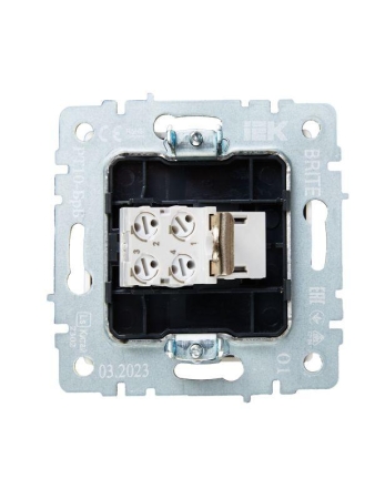 Розетка телефонная СП BRITE РТ10-БрБ RJ11 механизм бел. IEK BR-T10-K01 Розетка телефонная СП BRITE РТ10-БрБ RJ11 механизм бел. IEK BR-T10-K01