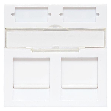 Вставка розеточная 45х45мм формат Mosaic на 2 модуля Keystone защ. шторки с маркерами бел. TERACOM PRO EKF TRP-INS-MOS-2M2P-WH