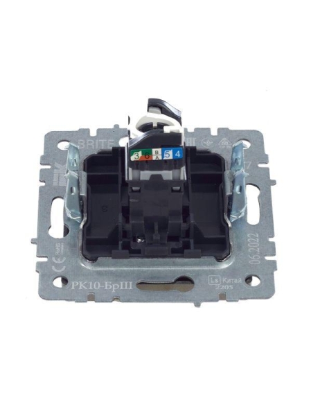 Розетка компьютерная СП RJ45 кат.5E BRITE РК10-БрШ механизм шампань IEK BR-K10-1-K37 Розетка компьютерная СП RJ45 кат.5E BRITE РК10-БрШ механизм шампань IEK BR-K10-1-K37