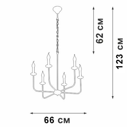 Люстра 6xE14 макс. 40Вт Vitaluce V3986-1/6 Люстра 6xE14 макс. 40Вт Vitaluce V3986-1/6