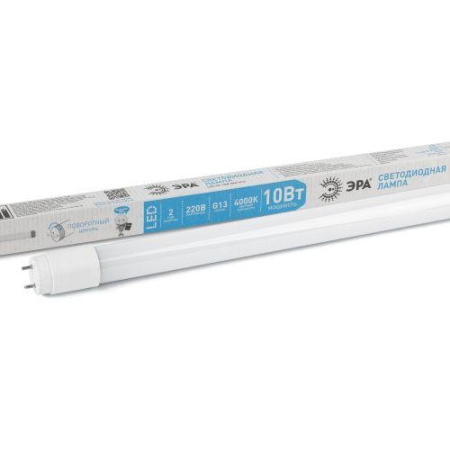 Лампа светодиодная STD LED T8-10W-840-G13-600мм G13 10Вт 4000К поворотный цоколь; трубка-стекло холод. бел. Эра Б0032999 Лампа светодиодная STD LED T8-10W-840-G13-600мм G13 10Вт 4000К поворотный цоколь; трубка-стекло холод. бел. Эра Б0032999