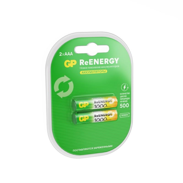 Аккумулятор AAA/HR03 ReEnergy 1.2В 930мА.ч (блист.2шт) GP 20271 Аккумулятор AAA/HR03 ReEnergy 1.2В 930мА.ч (блист.2шт) GP 20271