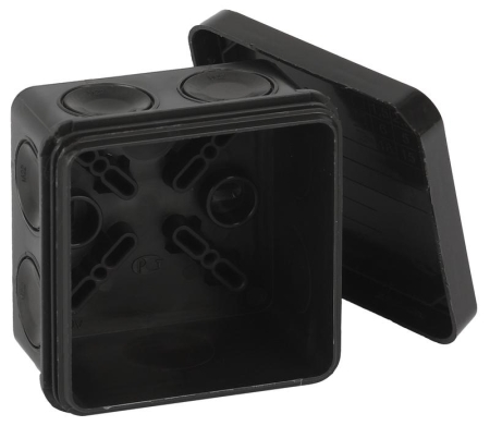 Коробка распределительная ОП 70х70х40мм двухкомпонентн. 8 вводов IP65 черн. Ruvinil 67230Ч