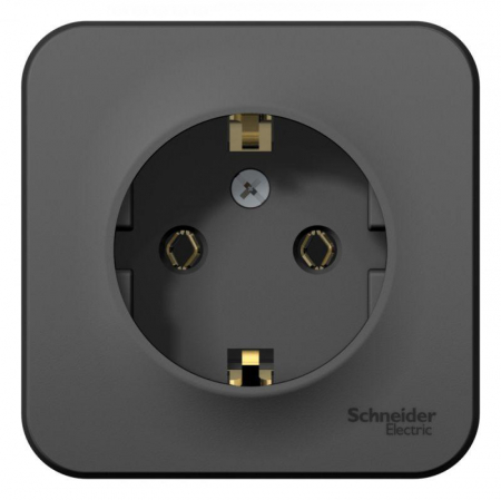 Розетка 1-м ОП Blanca 16А IP20 250В с заземл. без защ. шторок с изолир. пластиной антрацит SE BLNRA010116 Розетка 1-м ОП Blanca 16А IP20 250В с заземл. без защ. шторок с изолир. пластиной антрацит SE BLNRA010116