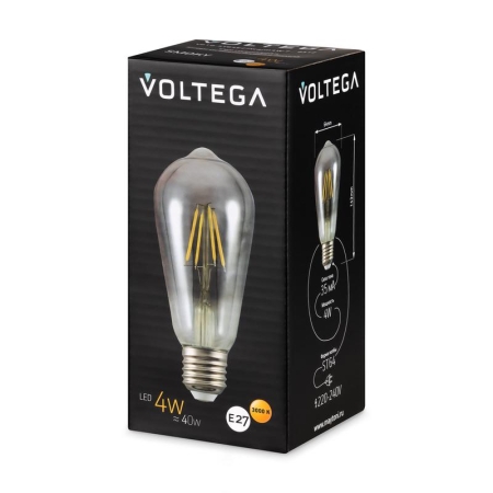 Лампа светодиодная Loft Led ST64 4Вт 3000К E27 Voltega 8512 Лампа светодиодная Loft Led ST64 4Вт 3000К E27 Voltega 8512