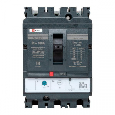 Выключатель автоматический 3п 160/100А 36кА ВА-99C Compact NS PROxima EKF mccb99C-160-100 Выключатель автоматический 3п 160/100А 36кА ВА-99C Compact NS PROxima EKF mccb99C-160-100