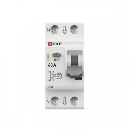 Устройство защиты от дугового пробоя (УЗДП) 1P+N 63А PROxima EKF afdd-2-63-pro Устройство защиты от дугового пробоя (УЗДП) 1P+N 63А PROxima EKF afdd-2-63-pro
