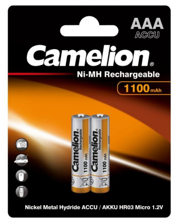 Аккумулятор AAA/LR03 NI-MN 1100мА.ч BP-2 металлик (блист.2шт) Camelion 7372 Аккумулятор AAA/LR03 NI-MN 1100мА.ч BP-2 металлик (блист.2шт) Camelion 7372