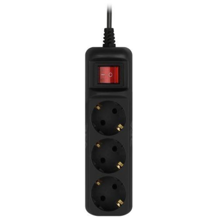 Удлинитель 3х5м с заземл. 10А с выкл. ПВС 3х0.75 черн. UX-3es-5m-B Эра Б0057729 Удлинитель 3х5м с заземл. 10А с выкл. ПВС 3х0.75 черн. UX-3es-5m-B Эра Б0057729