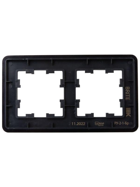 Рамка 2-м BRITE РУ-2-1-Бр метал. черн. RE IEK BR-M22-M-01-K02