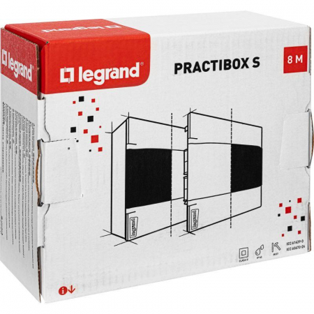 Щиток пластиковый встраиваемый Practibox S 1х8 бел. дверь Leg 134548 Щиток пластиковый встраиваемый Practibox S 1х8 бел. дверь Leg 134548
