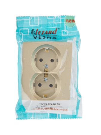 Розетка VESNA двойная с заземл. ПБТ зол. LEZARD 742-3600-127B Розетка VESNA двойная с заземл. ПБТ зол. LEZARD 742-3600-127B