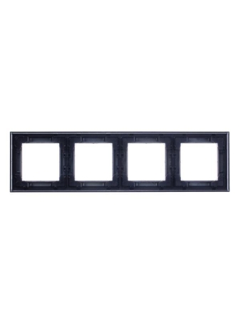 Рамка Levit 4п сталь/дым. черн. ABB 2CHH015040A6069