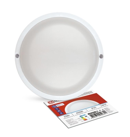 Светильник светодиодный СПП ОАД-2565-КРУГ 25Вт 6500К IP65 2250лм 175мм герметичный с оптико-акустическим датчиком IN HOME 4690612049311