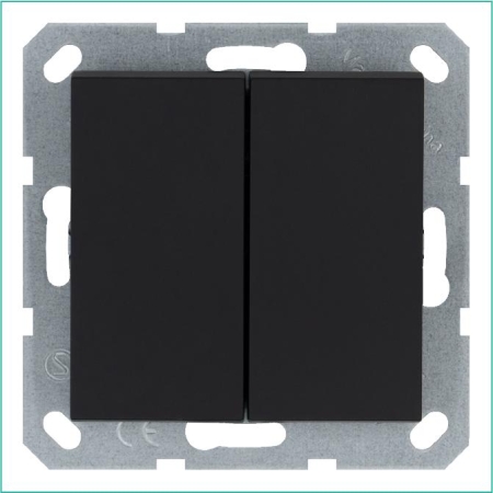 Переключатель проходной 2-кл. 10А IP20 механизм черн. матов. soft touch Jasmart G3022PB Переключатель проходной 2-кл. 10А IP20 механизм черн. матов. soft touch Jasmart G3022PB
