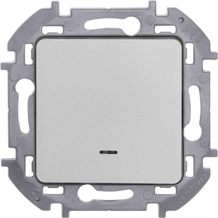 Выключатель 1-кл. Inspiria 10А IP20 250В 10AX с подсветкой/индикацией механизм алюм. IEK 673612