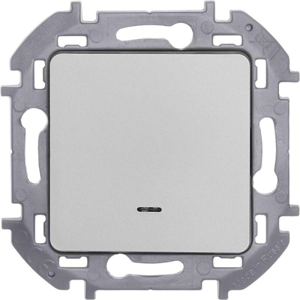 Выключатель 1-кл. Inspiria 10А IP20 250В 10AX с подсветкой/индикацией механизм алюм. IEK 673612 Выключатель 1-кл. Inspiria 10А IP20 250В 10AX с подсветкой/индикацией механизм алюм. IEK 673612