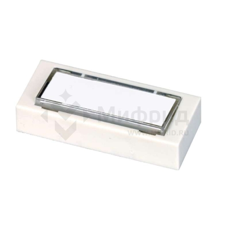 Кнопка звонка 250В 1А с табличкой для надписи бел. МОНОМАХ Т-01-1А-250В