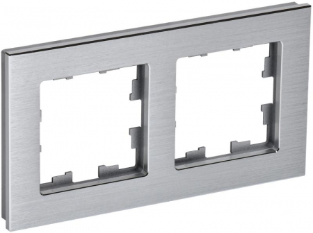 Рамка 2-м BRITE РУ-2-1-БрА металл алюм. IEK BR-M22-M-K47 Рамка 2-м BRITE РУ-2-1-БрА металл алюм. IEK BR-M22-M-K47