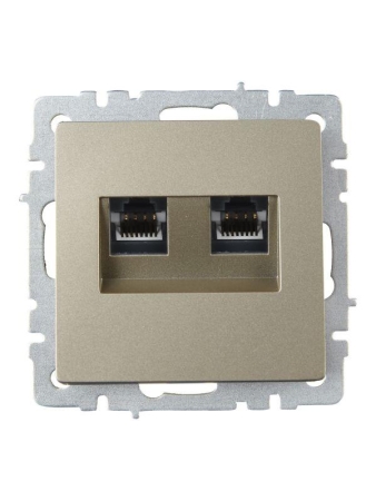 Розетка компьютерная двойн. СП RJ45 кат.6 BRITE РК11-2-БрШ механизм шампань IEK BR-K20-2-K37 Розетка компьютерная двойн. СП RJ45 кат.6 BRITE РК11-2-БрШ механизм шампань IEK BR-K20-2-K37