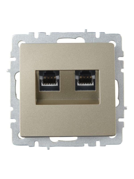 Розетка компьютерная двойн. СП RJ45 кат.6 BRITE РК11-2-БрШ механизм шампань IEK BR-K20-2-K37 Розетка компьютерная двойн. СП RJ45 кат.6 BRITE РК11-2-БрШ механизм шампань IEK BR-K20-2-K37