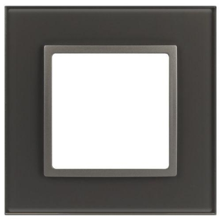 Рамка 1-м Elegance 14-5101-16 для розеток и выключателей стекло титан Эра Б0065833