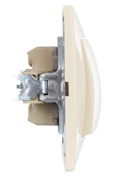 Переключатель проходной 1-кл. СП Кварта 10А IP20 ВСп10-1-0-ККм крем. GENERICA EVK12-K33-10-DM