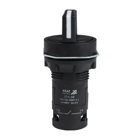 Переключатель 3 положения OptiSignal Compact D22 С7-S-320 черн. 2НО XB7ND33 КЭАЗ 362138 Переключатель 3 положения OptiSignal Compact D22 С7-S-320 черн. 2НО XB7ND33 КЭАЗ 362138