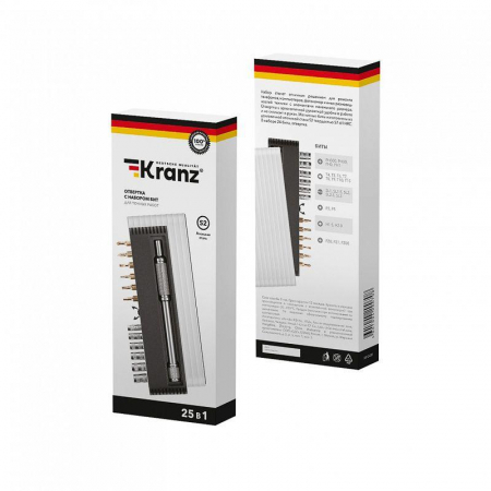 Набор отверток для точных работ RA-01 25 предметов Kranz KR-12-4751 Набор отверток для точных работ RA-01 25 предметов Kranz KR-12-4751