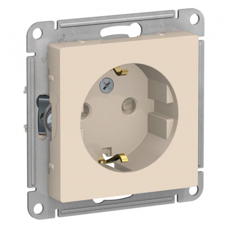 Розетка 1-м СП AtlasDesign 16А IP20 с заземл. защ. шторки механизм беж. SE ATN000245 Розетка 1-м СП AtlasDesign 16А IP20 с заземл. защ. шторки механизм беж. SE ATN000245