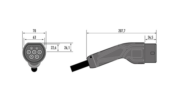 Устройство зарядное (станция) для электромобиля PVC-01 230V-32A-7.4kW Pro 1ф Jazzway 5055995