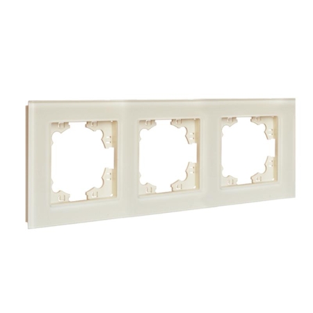 Рамка 3-м Афина стеклянная сл. кость (ivory) UNIVersal 2274