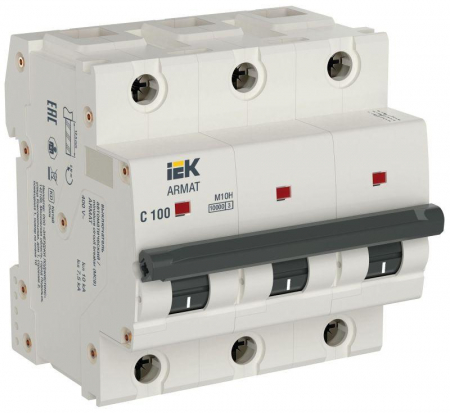 Выключатель автоматический модульный 3п C 100А M10H ARMAT IEK AR-M10H-3-C100 Выключатель автоматический модульный 3п C 100А M10H ARMAT IEK AR-M10H-3-C100