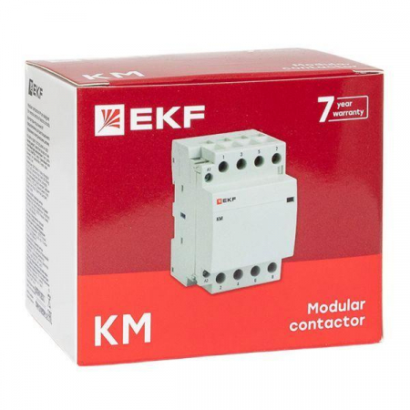 Контактор модульный КМ 25А 3NО+NC (3 мод.) EKF km-3-25-31 Контактор модульный КМ 25А 3NО+NC (3 мод.) EKF km-3-25-31