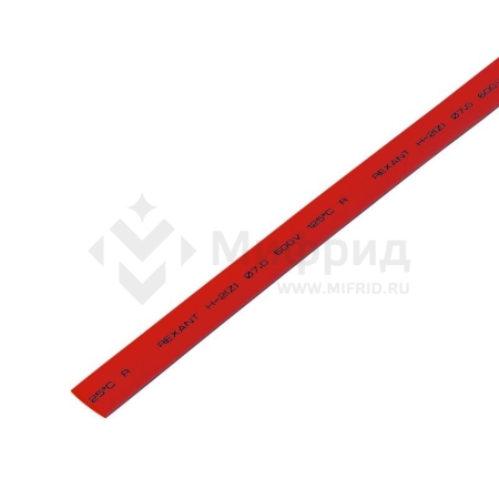 Трубка термоусадочная ТУТ нг 8.0/4.0 красн. 1м REXANT 20-8004