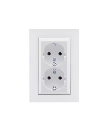 Розетка 2-я Karea RIZZ с заземл. бел. Makel 88001082 Розетка 2-я Karea RIZZ с заземл. бел. Makel 88001082