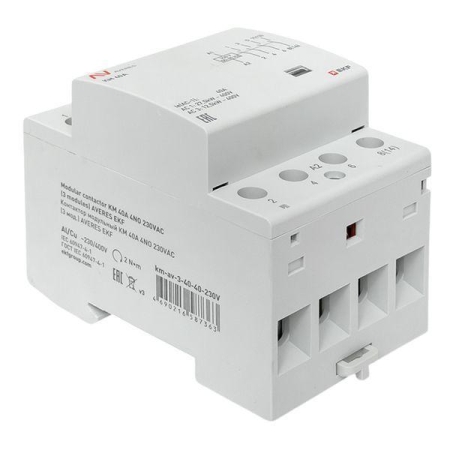 Контактор модульный КМ 40А 4NO 230В AC (3 мод.) AVERES EKF km-av-3-40-40-230V Контактор модульный КМ 40А 4NO 230В AC (3 мод.) AVERES EKF km-av-3-40-40-230V