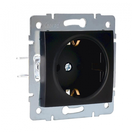 Розетка 1-м СП Karina с заземл. защ. шторки термопласт механизм черн. бархат LEZARD 707-4288-124B Розетка 1-м СП Karina с заземл. защ. шторки термопласт механизм черн. бархат LEZARD 707-4288-124B