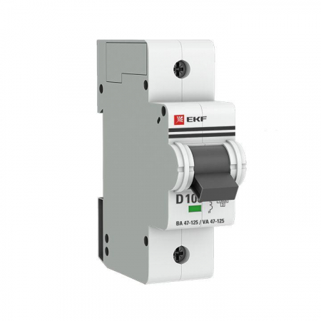 Выключатель автоматический модульный 1п D 100А 15кА ВА 47-125 PROxima EKF mcb47125-1-100D