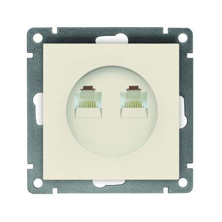 Розетка компьютерная 2-м СП Афина RJ45 кат.5E механизм сл. кость (ivory) Universal A1086-I Розетка компьютерная 2-м СП Афина RJ45 кат.5E механизм сл. кость (ivory) Universal A1086-I