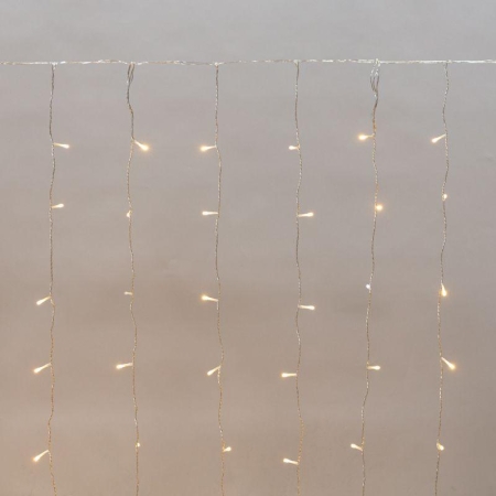 Гирлянда светодиодная "Светодиодный Дождь" 2х3м 300LED тепл. бел. 8.5Вт 230В IP44 эффект мерцания прозр. провод Neon-Night 235-556