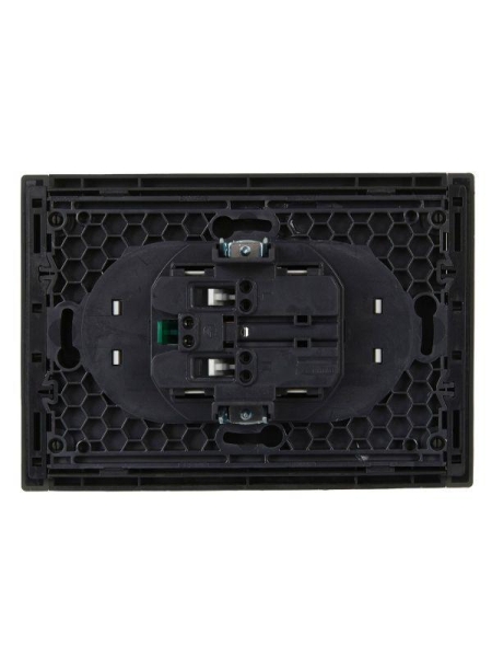 Розетка 2-м СП FORTE&PIANO FP323 16А с заземл. защ. шторки безвинт. крепл. сер. IEK FP-R24-16-1-K03