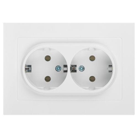 Розетка 2-м СП Accent 6-205-01 16А IP20 250В 2P+E Schuko AL/CU бел. Intro Б0063485 Розетка 2-м СП Accent 6-205-01 16А IP20 250В 2P+E Schuko AL/CU бел. Intro Б0063485