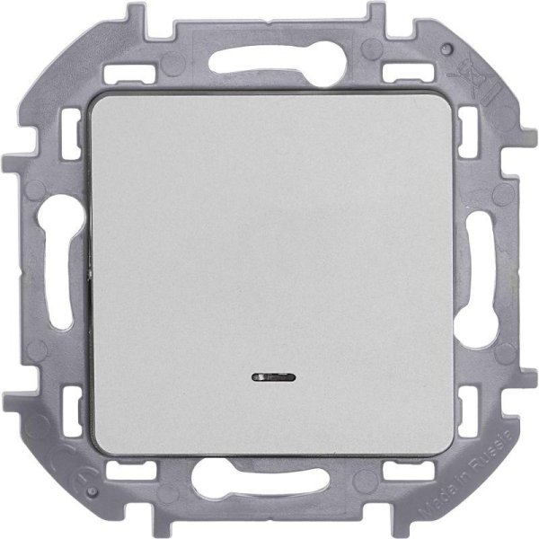 Переключатель 1-кл. Inspiria 10А IP20 250В 10AX с подсветкой/индикацией механизм алюм. IEK 673662 Переключатель 1-кл. Inspiria 10А IP20 250В 10AX с подсветкой/индикацией механизм алюм. IEK 673662