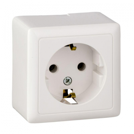 Розетка 1-м ОП Хит 16А IP20 250В с заземл. без защ. шторок бел. SE RA16-133-B Розетка 1-м ОП Хит 16А IP20 250В с заземл. без защ. шторок бел. SE RA16-133-B