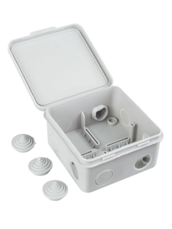 Коробка распаячная ОП 100х100х50 IP54 КМ41256 откид. крышка 8 вводов (7035) IEK UKO31-100-100-050-K03-54