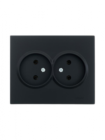 Розетка 2-м СП VESNA без заземл. ПБТ черн. бархат LEZARD 742-4200-128B Розетка 2-м СП VESNA без заземл. ПБТ черн. бархат LEZARD 742-4200-128B