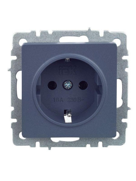 Розетка 1-м СП BRITE РС11-1-0-БрМ 16А с заземл. без защ. шторки механизм маренго IEK BR-R11-16-K35 Розетка 1-м СП BRITE РС11-1-0-БрМ 16А с заземл. без защ. шторки механизм маренго IEK BR-R11-16-K35